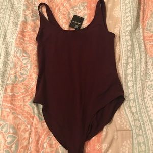 Maroon tank bodysuit